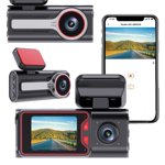 Dual Dash Cam Front and Inside, Dash Camera for Cars, 1080P Front Dash Cam+480P Inside Dashcam for Car Dash Camera with Loop Video, Parking Monitoring, Night Vision, Collision Sensing