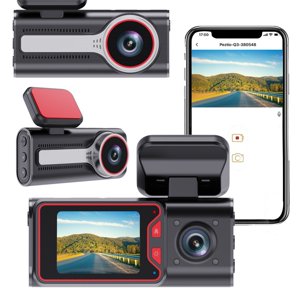 Dual Dash Cam Front et à l'intérieur, Caméra Dash pour les voitures, 1080P Cam+480P Dashcam intérieur pour appareil photo Dash avec boucle vidéo, surveillance du stationnement, vision nocturne, détection de collision