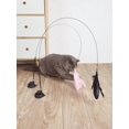 thumbnail image 1 of 1pc Random Color Feather Decorated Cat Teaser Wand Toy, Durable Chew Toy And Bell & Suction Cup Indoor Interactive Cat Toy, 1 of 5