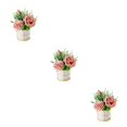 thumbnail image 4 of kurtrusly Artificial Flowers With Vase Add Of Color And Style To Any Room Indoor rose powder 3Set, 4 of 6