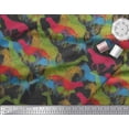 thumbnail image 3 of Soimoi Black Poly Georgette Fabric Giraffe,Leopard & Horse Animal Decor Fabric Printed BTY 42 Inch Wide, 3 of 3