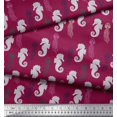 thumbnail image 2 of Soimoi Velvet Fabric Jellyfish & Seahorse Ocean Print Fabric by The Yard 58 Inch Wide, 2 of 3