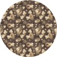 thumbnail image 1 of Ahgly Company Machine Washable Indoor Round Transitional Dark Brown Area Rugs, 5' Round, 1 of 7