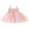 thumbnail image 2 of Robe Bébé Fille 3D Papillon Froncée Sans Manches Superposée Cami Vêtements d'Été Décontractés Robe Princesse, 2 of 6