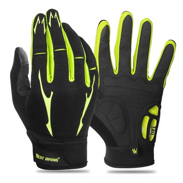 WEST BIKING Gants de Cyclisme avec Fonction Écran Tactile, Absorption des Chocs Améliorée, Conception Respirante pour Hommes et Femmes, Convenant au Vélo de Montagne et de Route, Bleu/noir, Taille g