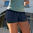 thumbnail image 4 of Plebaso Women's 2 in 1 Running Shorts Elastic Waist Drawstring Athletic Shorts Lightweight Workout Shorts, 4 of 6