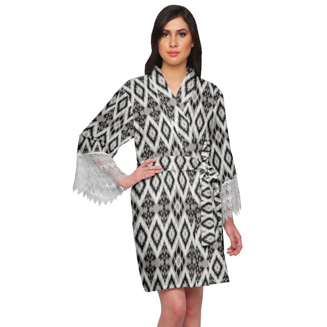 Moomaya Cotton Robes For Women Lightweight Printed Short Bridesmaid Robes
