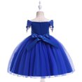 thumbnail image 4 of EGNMCR Robes de Soirée pour Femmes, Robes Formelles pour Femmes, Robes de Cocktail pour Femmes Robe Fille Robe Tout-Petit Filles Tulle Tulle Nœud Volants Robe de Fête d'Anniversaire Longues Robes Robe Fille, 4 of 9