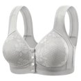 thumbnail image 1 of VEKDONE Woman's Lace Fashion Thin Style Ventilate Front Buckle Bra Without Steel Rim Silver 36/80BC, 1 of 5