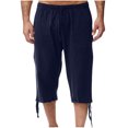 thumbnail image 2 of Weiqiqre Mens Pants Solid Color Casual Pants Casual Loose Straddle Pants Amall Foot Pants Full Length Pants Perfect for Outdoor Work and Casual Streetwear in Spring and Fall Seasons, 2 of 7