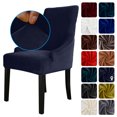 thumbnail image 1 of Amdohai Chair Cover Velvet Chair Slipcovers Removable Washable Soft Dining Chair Protector Cover Dark Blue, 1 of 8