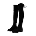 thumbnail image 2 of Liquidation d'Économies d'Hiver! PEZHADA Bottes Hauteur Genou pour Femmes, Bottes pour Femmes, Bottillons Longs à Tige Longue pour Femmes à Bout Rond avec Fermeture Éclair, Talon Nu, Chaussures Noires, 2 of 5