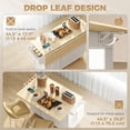 thumbnail image 4 of HOMCOM Kitchen Island w/ Drop Leaf, Rolling Kitchen Cart w/ Storage, White, 4 of 10