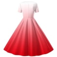 thumbnail image 4 of Zpanxa Summer Dresses for Girls Gradient Print Short Sleeve Turndown Collar Waist Button Dance Dress Polyester Spandex Red 5 Years, 4 of 6