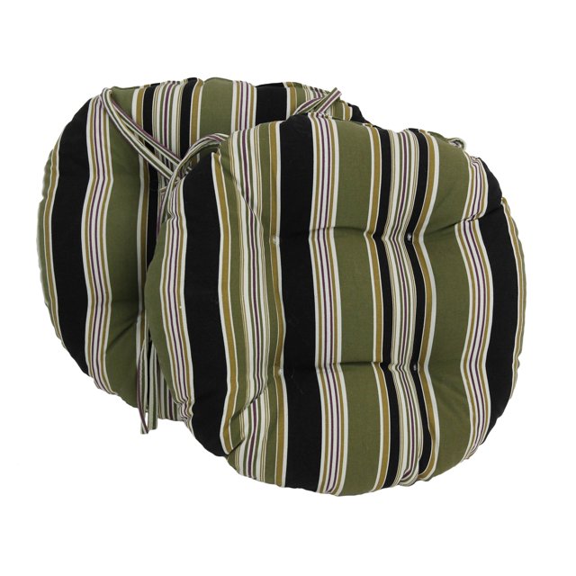 Coussin de Chaise Extérieur Tufté en Polyester Filé de 16 Pouces (Ensemble de 2) - Eastbay Onyx