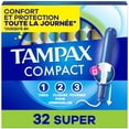 thumbnail image 2 of Tampax Compact Pearl Tampons, with LeakGuard Braid & Extendable Applicator, Super Absorbency, Compact Extendable Applicator, Unscented, 2 of 27