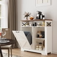 thumbnail image 4 of Vabches Armoire à Poubelle Basculante avec Tablette Réglable pour Poubelle de 10 Gallons, Blanc, 4 of 8