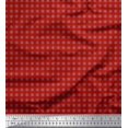 thumbnail image 1 of Soimoi Red Silk Fabric Snow Flakes Floral Printed Fabric 1 Yard 42 Inch Wide, 1 of 3