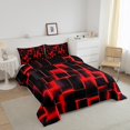 thumbnail image 3 of Erosebridal Geometric Stereoscopic Comforter Sets Queen Size,Buffalo Plaid Bedding Queen Comforter Set,Gradient Bedroom Decor,Reversible,Ultra Soft,3 Pieces, 3 of 7