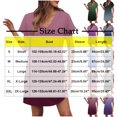 thumbnail image 3 of LOVZFMLL Robes d'Été pour Femmes Décontractées Amples T-Shirt Robe Droite Col en V Manches Courtes à Revers Uni Basique Tenues Quotidiennes Rose Vif TTG, 3 of 5