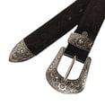 thumbnail image 3 of fastboy Fashionable PU Leather Belt For Gothic Outfits Unique Embossed And Rivet Details Long flowers yellow 125cm 1Set, 3 of 6