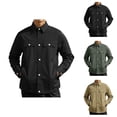 thumbnail image 1 of Lightweight Fall Jackets for Men 2025 Long Sleeve Button Down Collared Casual Jacket with Pockets Outerwear Coat, 1 of 5