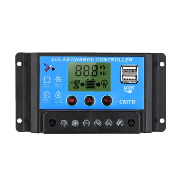 Contrôleur de Charge Solaire 10A 12/24V à Double USB, Écran LCD, Panneau de Cellule Solaire Automatique, Régulateur de Chargeur