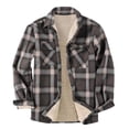 thumbnail image 1 of Rbaofujie Liquidation Blousse pour Hommes Impression Non-Positionnée Col Rabattu Manches Longues Cardigan Boutonné Veste Chaude Marron, 1 of 2