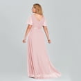 thumbnail image 3 of Plus Size Evening Dresses Long Elegant A Line V Neck Ruffles Chiffon Formal Wedding Party Dress Robe De Soiree, 3 of 8