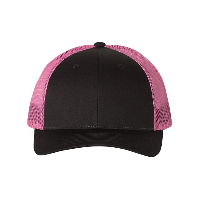 Richardson Low Pro Trucker Cap, M-L, Black-Neon Pink