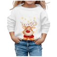 thumbnail image 1 of PMVFHDE Liquidation Chandails en Molleton Mignons pour Filles Automne et Hiver Imprimé de Noël Col Rond Manches Longues Décontracté Sans Capuche Chandail en Molleton de Noël, Blanc, 11-12 Ans, 1 of 4