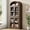Brown, variant on 72" Tall Arched Bookcase with Glass Doors, 5 Tier Display Bookshelf Storage Cabinet, Modern Floor Standing Organizer for Home Office Living Room, Brown