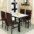 thumbnail image 2 of Recaceik Dining Room Table Set Modern Dining Table Set for 4 Kitchen Table and Chairs Faux Marble Dinner Table & 4 PU Leather Upholstered Chairs Dinning Table Sets for 4 Kitchen & Dining Room Sets, 2 of 5
