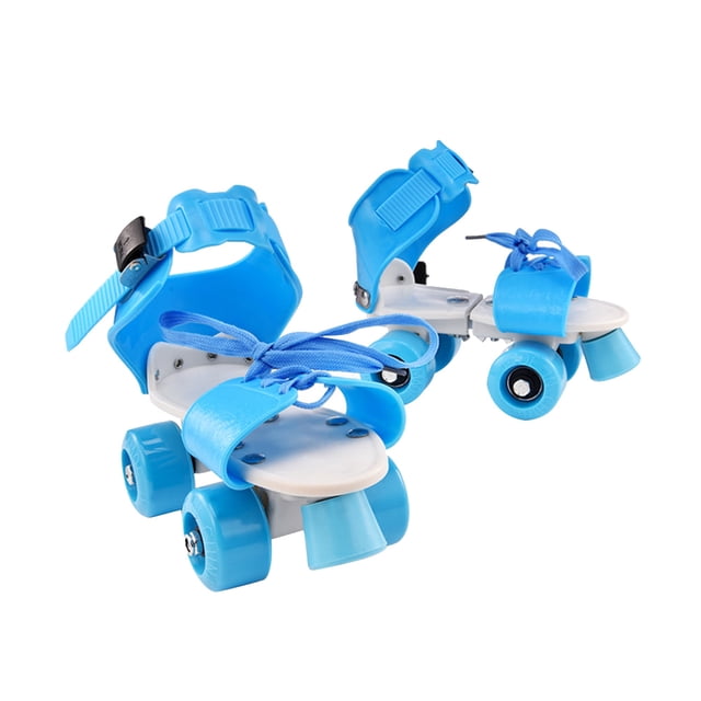 EeaseCA Patins de Patinage à Double Rangée Réglables pour Enfants, Patins à Quatre Roues, Chaussures, Cadeaux pour Enfants, Taille 25-32 (Bleu)