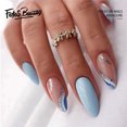 thumbnail image 1 of Fofosbeauty 24pcs Press on False Nails Tips, Almond Fake Acrylic Nails, Simple Blue and White Ripples, 1 of 6