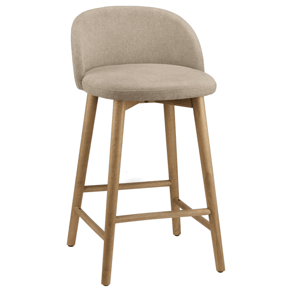 Bouclair Tabouret en Tissu Beige et en Bois