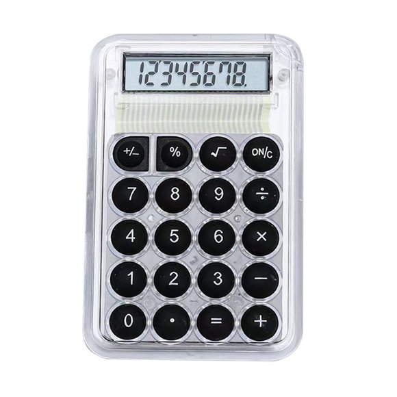 Birdeem Mignonne Calculatrice Transparente Étudiants 8 Chiffres Fonction Standard Calculatrice Électronique de Bureau Taille 2.1 X 0.3 X 3.3 Pouces / 5.4 X 0.8 X 8.6Cm LxlxH Mini