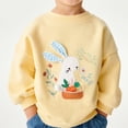 thumbnail image 2 of AJIWYH Filles Mode Enfants Tout-Petits Bébés Filles Printemps Automne Chandails à Imprimé Animal Coton Décontracté Col Rond Manches Longues Hauts Chandail Chandail Chemise Chandails Filles Jaune, 1-2 Ans, 2 of 4