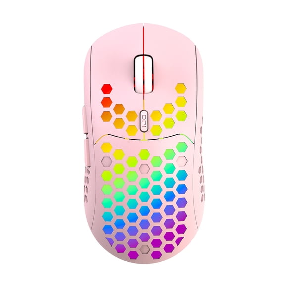 iblancod BL110 Lightweight Wireless 2.4G Mouse with RGB Backlight, Type-C Charging, Large Battery, Ergonomic Design - Available in Pink, Perfect for Gaming and Office Use