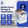 thumbnail image 2 of Really Useful Box 3 Liter Snap Lid Bins for Music Storage, Clear (4 Pack), 2 of 7