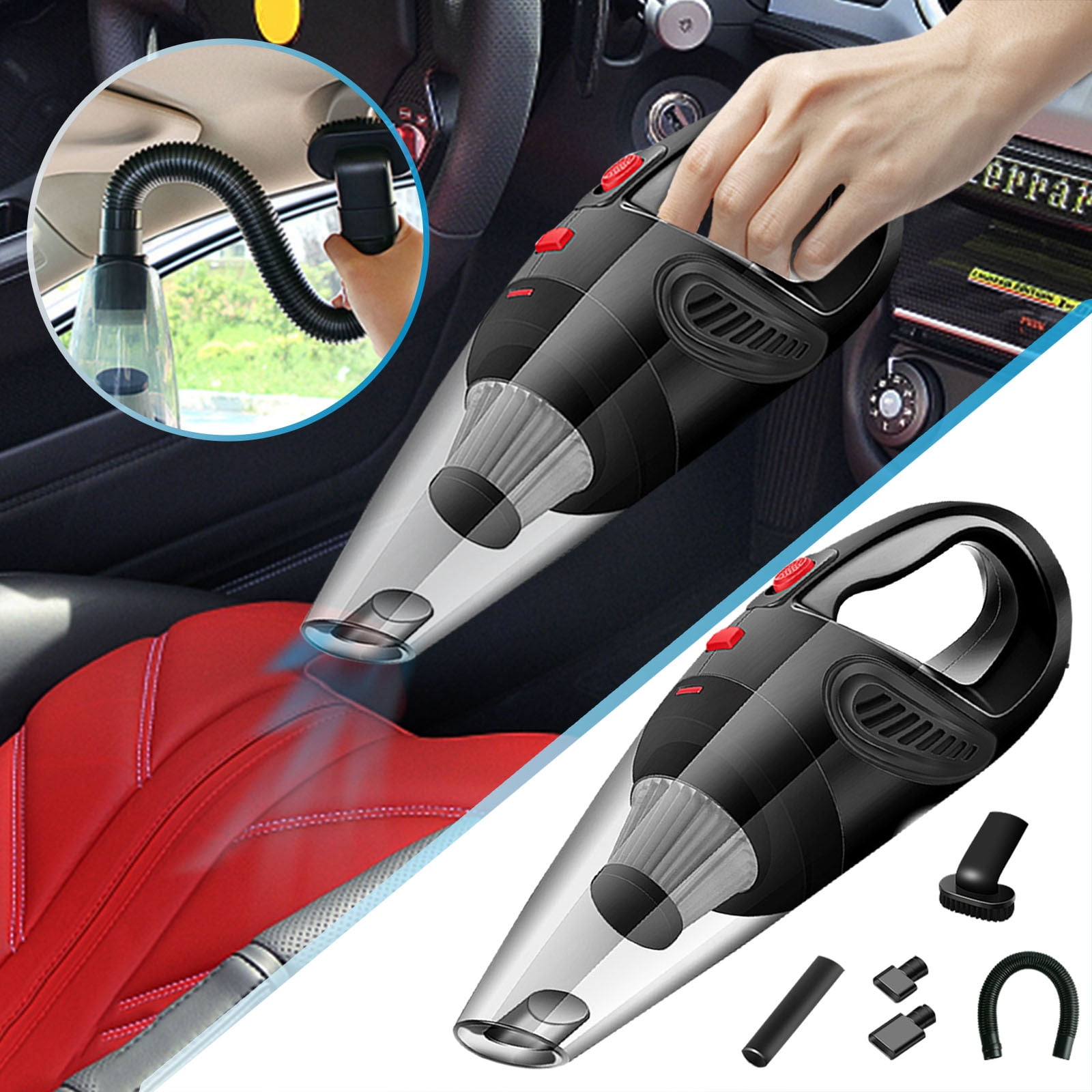 Dvkptbk Vacuum Cleaner Vehicle Mounted Vacuum Cleaner Portable Wired Vehicle Dry and Wet Hand-Held High-Power Vacuum Cleaner Car Accessories