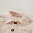 thumbnail image 4 of Baby Boy Cotton Linen Clothes Set Summer Casual Solid Color Short Sleeve Button Shirt With Pocket+Shorts Outfits, 4 of 9
