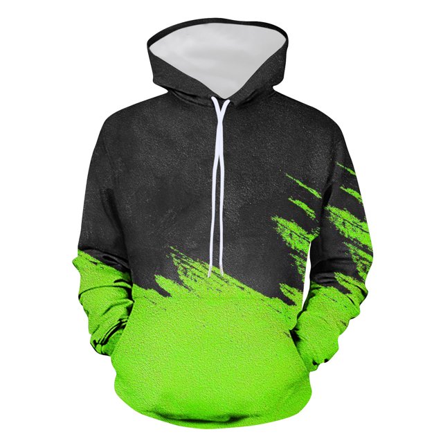 Pull à Capuche pour Hommes Imprimé Coloré Non Positionné Pull Décontracté à Manches Longues