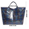 thumbnail image 2 of CaiYueKe Check Pattern Tote Bag Waterproof PVC Shopper Bag Reusable Grocery Shopping Bag for Women Lightweight Durable Handbag Beach Pool Tote with Snap Closure Christmas Gift Travel Essential, 2 of 8