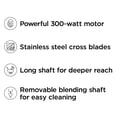 thumbnail image 4 of Chefman Multi-Speed Immersion Hand Blender w/Stainless Steel Blades, 300W, Multi Purpose - Black, New, 4 of 7
