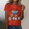 thumbnail image 2 of LUOGENLI T-shirts pour Femme pour Femmes T-shirts Classiques Quotidiens à Manches Courtes Rétro Mah-Jong Tendance Décontracté Col Rond T-Shirt T-shirts pour Femmes T-Shirt Graphique Saint-Patrick Melon D\'eau Rouge G, 2 of 4