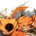 thumbnail image 4 of Northlight Shaved Wood Sunflowers and Wheat Small Artificial Fall Harvest Wreath - 12" - Unlit, 4 of 6