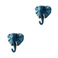 thumbnail image 3 of Ruiboury Animal Head Key Hook Sturdy And Durable Construction Adds Touch Of Whimsy Retro blue(elephant) 2Set, 3 of 6