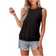 thumbnail image 1 of Liquidation! Hauts Grande Taille pour Femmes, Blouse à Manches Courtes d'Été pour Femmes, Haut Décontracté Ample Sans Manches à Col Rond, 1 of 5