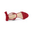 thumbnail image 4 of BLISSFUL STEP Women Open Toe Ankle Bow Tie Mid Heels Sandals Red 6.5, 4 of 7